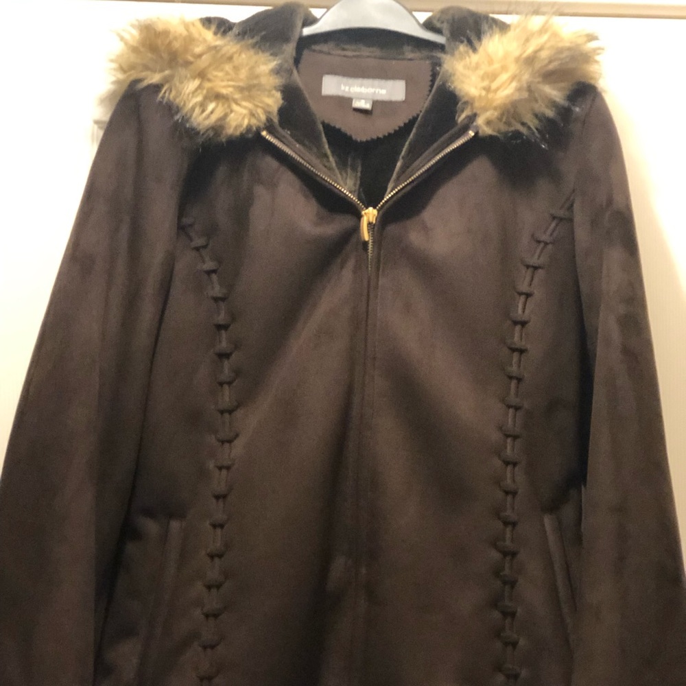 Liz Claiborne NWOT Beautiful soft velvety feel to this coat. Don’t Miss This!